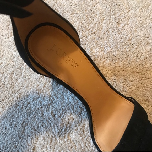 J. Crew Factory Black Open Toe Classic Heels - Picture 2 of 7
